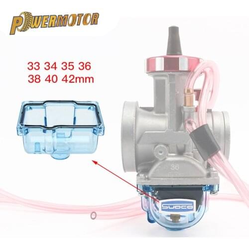PowerMotor - PWK Motorcycle Transparent Carburetor Clear Bottom Float Bowl Oil Cup Fit For 36-42mm Big Bore Carb