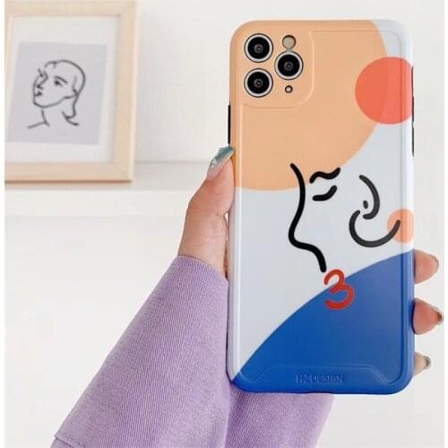 Retro Art Abstract Geometry Phone Case For iPhone 11 Pro Max XR X XS Max 7 8 Puls SE X Cases Cute Soft Silicone protection Cover