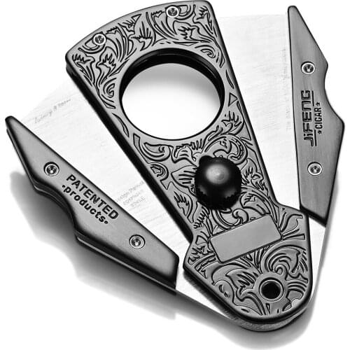 Stainless Steel Dual Blades Super Sharp Cigar Cutter Cigar Guillotine Scissors Portable Tobacco Cutting Sigaar Cutter JF-J51-1