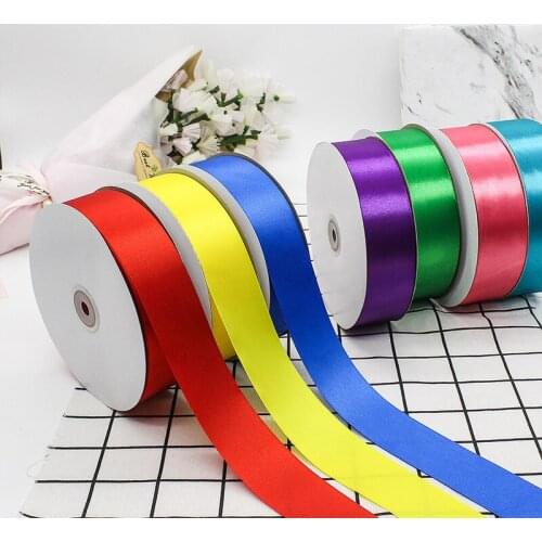 100Yards 4cm Silk Stain Ribbon Lace Trim Wedding Party Decoration Christmas Flower Gifts DIY Gift Packing Red Pink White