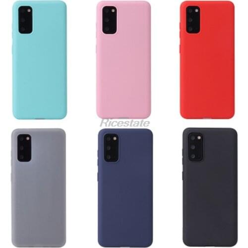 Case For Samsung Galaxy S20 S20 Ultra S9 S10 Plus A01 A21 A31 A51 A71 A10 A20 A30 A40 A50 A70 E Solid Color Silicone Cover Funda