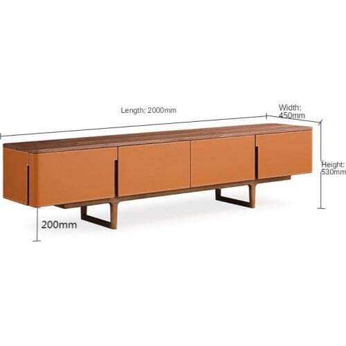 Modern minimalist veneer solid wood living room floor cabinet furniture