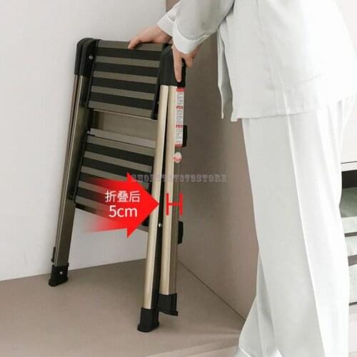 Ultra Thin Household Multifunctional Small Ladder Indoor Folding Thickened Aluminum Alloy Flower Rack Horse Stool Ladde