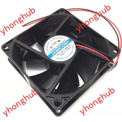 JAMICON JF0825B2UR-R DC 24V 0.21A 2-Wire 80x80x25mm Server Cooling Fan