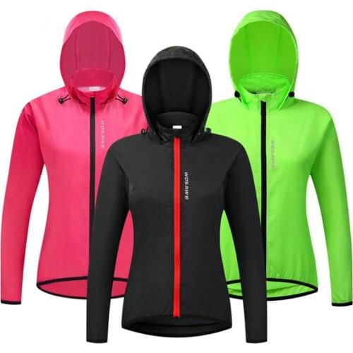Windbreaker Reflective Sports Outdoor Running Bike Vest Womens Windproof Cycling Jacket Hooded Riding Bicycle Clothing