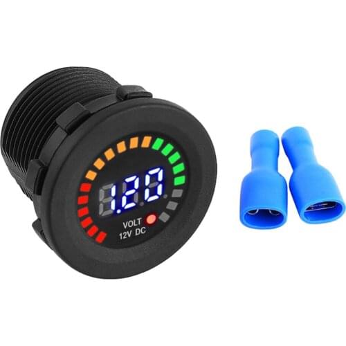 12 V Motorcycle Volt Meter Gauge Car LED Digital Display Voltmeter Waterproof Voltage Volt Meter Gauge Black Motocicleta