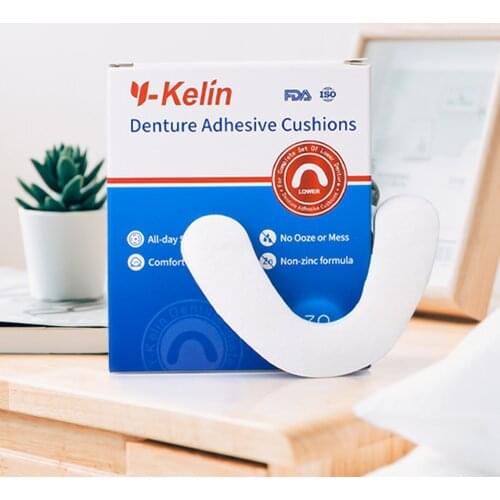 Denture Adhesive Cushion 30 Pads Lower Natural Strong all Day Hold Comfort Cushions