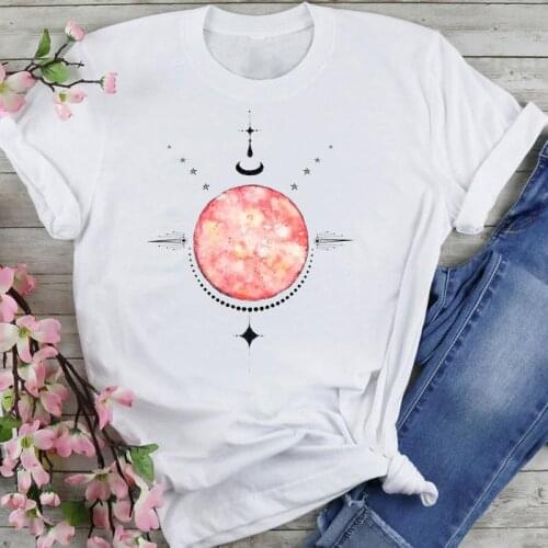 Women Graphic Vintage Space 90s Style Cute Cartoon Summer Fashion Female Clothes Print Short Sleeve Tops Tees Tshirt T-Shirt