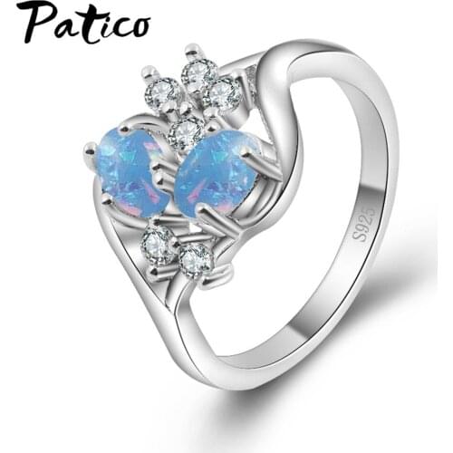 100% 925 Sterling Silver Vintage Small Oval Opal Stone Ring For Women Engagement Wedding Jewelry Pink CZ Bague Anel