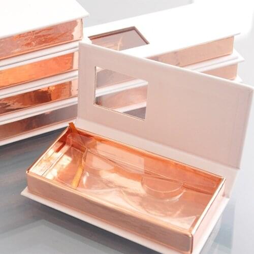 100pcs Wholesale False Eyelashes Packaging Box customized Logo Fake 3d Mink Eyelash Box Faux Cils case empty magnetic container