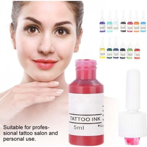 14PCS 5ml/bottle Natural Plant Tattoo Ink Longlasting Body Paint Pigment Semi-Pernament Makeup Inks