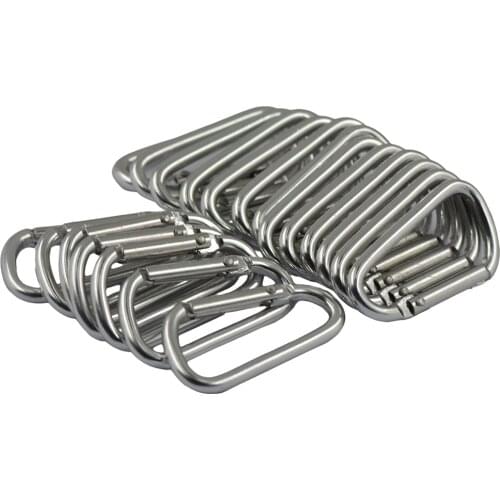 20X Aluminum Carabiner D-Ring Key Chain Clip Snap Hook Camping Keyring