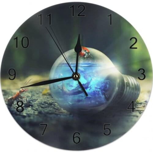 25CM Round Wall Clocks Decorative Numeral Digital Dial Mute No Ticking Sound Battery Operated Clocks for Childrens Playroom