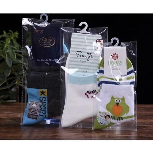 3000Pcs/Lot Clear Sock Packing Bags Opp Plastic Socks Bag Transparent Bag Packaging Self Adhesive Seal Bag With Hand Hole