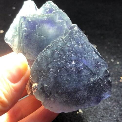 337.7gNatural step violet blue fluorite and crystal symbiotic mineral specimen crystal energy home decoration quartz gem collect