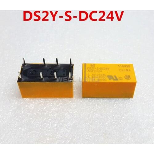 5pcs/lot ) DS2Y-S-DC24V Miniature Signal Relay,2C (DPDT)