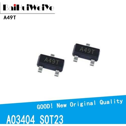 50PCS/LOT AO3404 A49T AO3404A N-Channel Enhancement Mode Field Effect SOT23 SOT-23 SMD New and Original IC Chipset MOSFET MOSFT