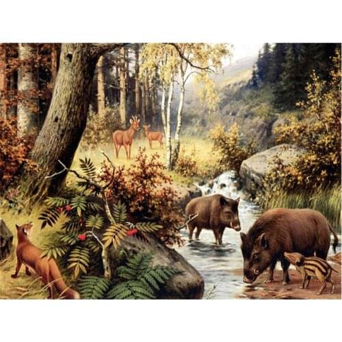 5D Full Square/Round Diamond Painting Wild Boar Cross Stitch Diamond Animal Picture of Rhinestone Embroidery Home Decor