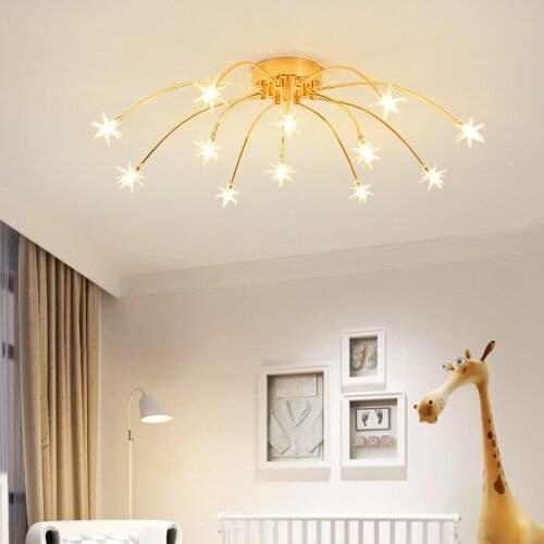 Art Deco LED Ceiling Lights Nordic Dandelion Crystals Indoor Lighting for Kitchen Dining Room Bedroom Living Room Decoration