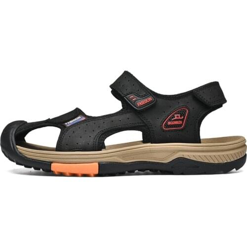 Cuero 45 soft andar sapatillas outdoor mens black summer beach winter designer slipers Man hombres slippers-men leather in por