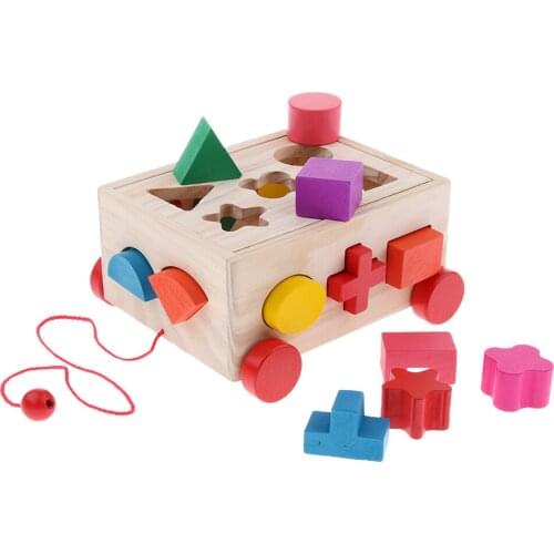 Kids Car Shape Sorter Toys Wooden Insert Game Sorting Cube Box Car Shape Sorting Game Educational Toys For Children Gift