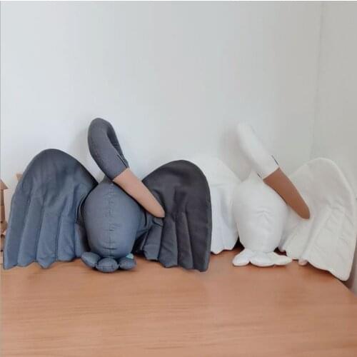 Children Stuffed Toy Decorative Pendants Cartoon Swan Shaped Throw Pillow Plush Doll Hanging Artware for Home Shops 35cm