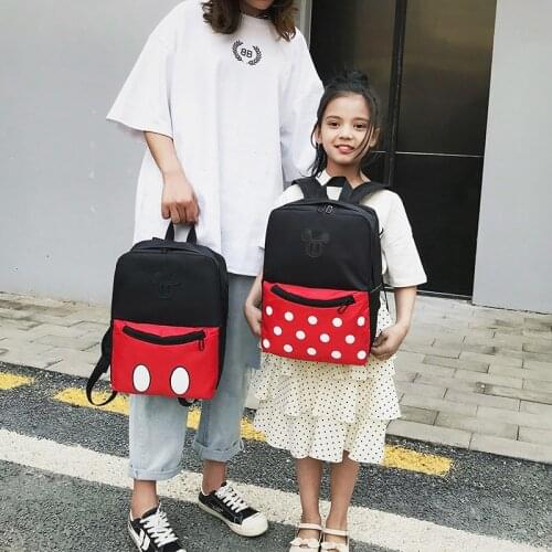 Kids School Bags Child Disney Mickey Nylon Printing Backpack Kindergarten Student Boys Girls Childrens Schoolbag