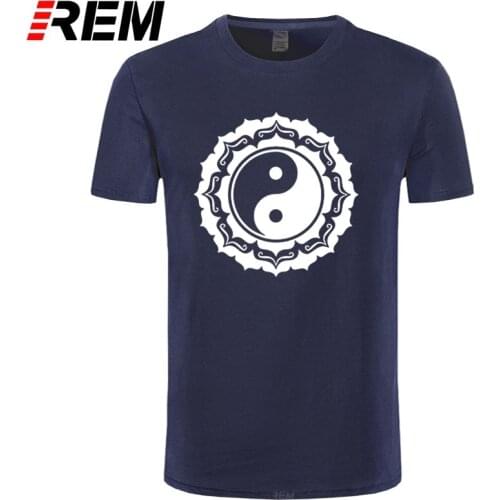 REM Chinese Tai Chi Ink Ying Yang Tshirt Printed Clothing T-shirt 16 Colors Cotton Boutique Tees Fashion Brand T Shirt Men