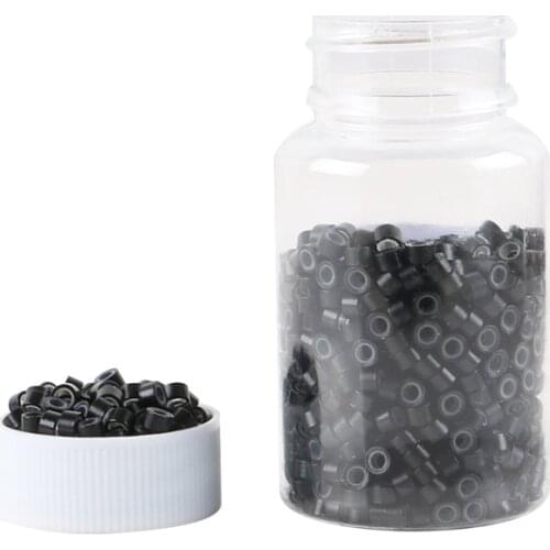 HARMONY 1000 Pieces 8 Colors 4.5mm Silicone Micro Rings Aluminum Micro Beads Links for I-tip and Micro Ring Loop Hair Extensions