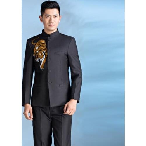 Chorus mariage groom wedding suits for men blazer boys prom suits chinese tunic suit slim masculino latest coat pant designs