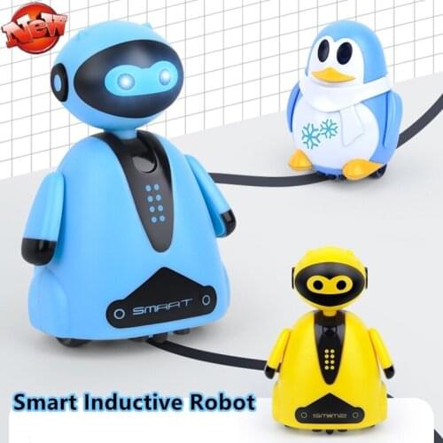 Intelligent Inductive Robot Line Follow Anti-collision LED Soft Lighting Smooth And Round Shape Cute Penguin Interesting Kid Toy