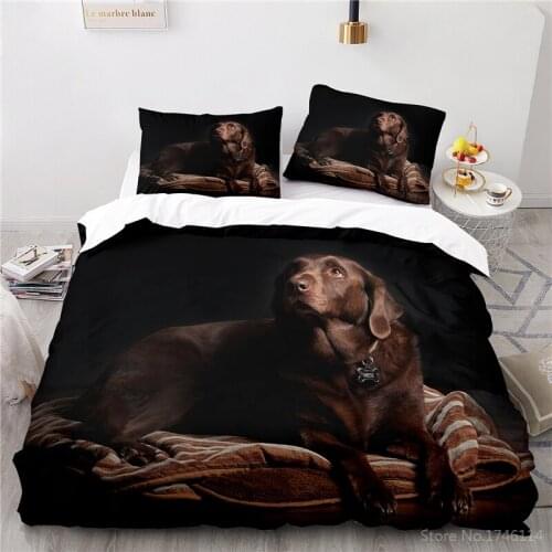Black Labrador Pet Dog Duvet Cover Set Twin Full Queen King Size Bedding Set Quilt Cover Pillowcase Home Textile Bedclothes Gift