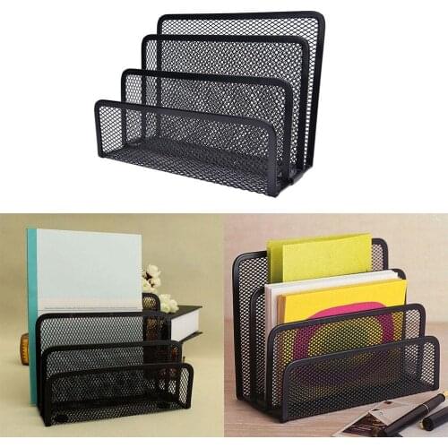 Home School Desk Stationiery Black Mesh Series Pen Pencil Ruler Desk Storage Metal Mesh Desk Storage Holder