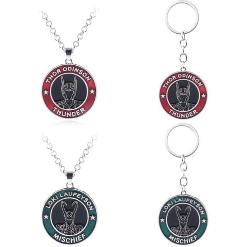 New Anime Marvel Avengers Loki Necklace Disney Thor 2 The Dark World Figures Loki Modeling Necklace Pendant Kids Birthday Gift