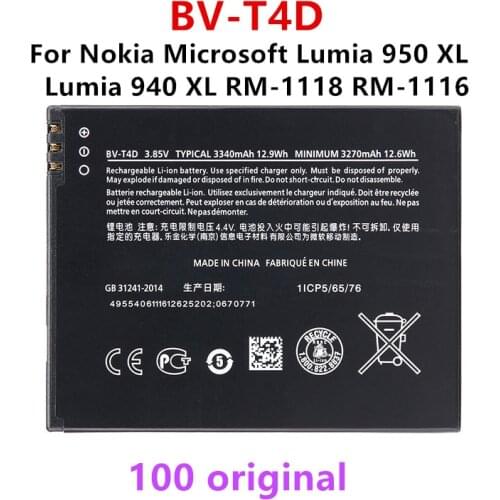 Original BV-T4D 3340mAh Replacement Battery For Nokia Microsoft Lumia 950 XL CityMan Lumia 940 XL RM-1118 RM-1116 BVT4D BV T4D