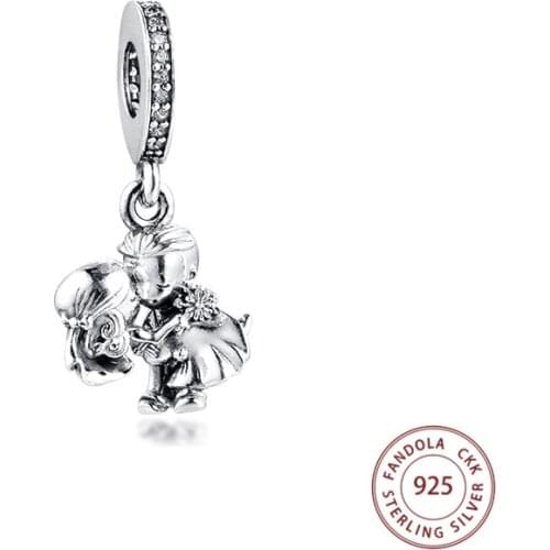 Fits Pandora Bracelet Married Couple Dangle Charms Original 925 Sterling Silver Metal Beads for Jewelry Making DIY Kralen Bijoux