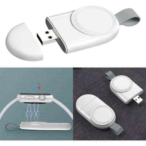 Portable Magnetic USB Wireless Charger For Apple Watch Series 1/2/3/4/5/6 White