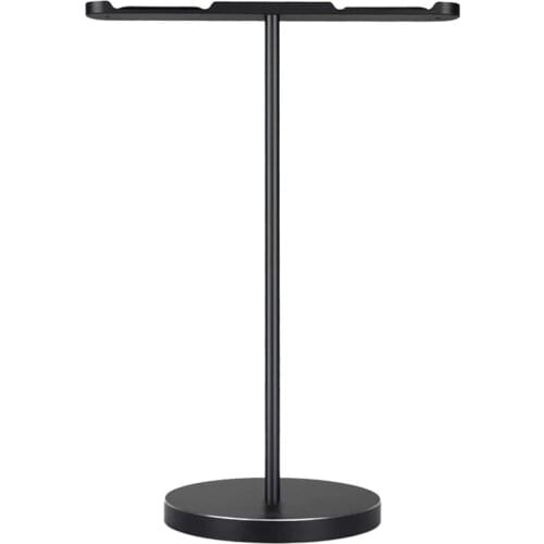 Top Dual Aluminum Headphones Stand Holder-Showcase with Solid Heavy Base and Fits for PS4 Gamer Headsets and All Headphones