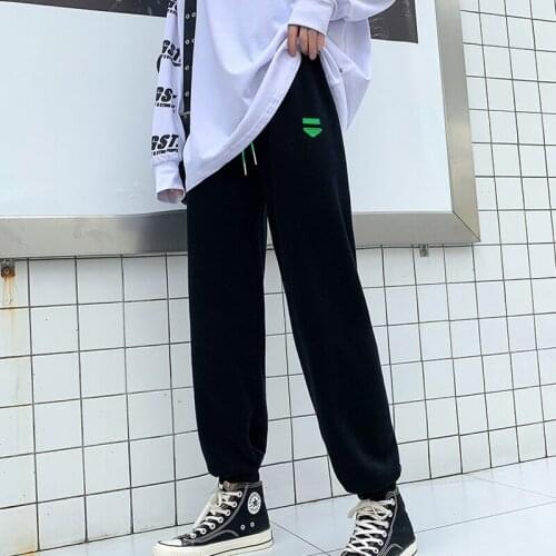 2021 Autumn Baggy casual loose Sports Pants cotton Harem Pants Gray Sweatpants for Women black Trousers Joggers women Streetwear