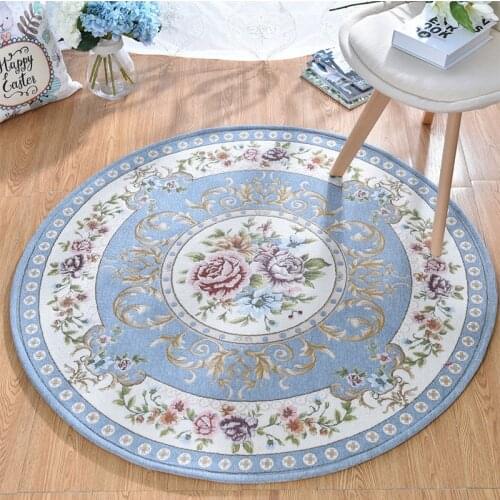 Light Blue Carpet Round 100/120 /160cm For Living Room Bedroom Rugs Coffee Table Foot Mats Balcony Bay Window Carpet Chair Mat