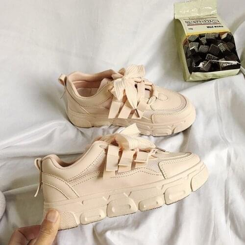 Daddy Shoes Female Spring New Student Leisure Sports Thick Bottom Shoes Tide Korean Version Of Wild Increase Small White Shoes