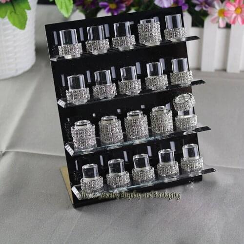 High Quality 4-Layer Acrylic Ring Display Stand 20-Rings Holders Ring Organizer Jewelry Display Rack Shelf