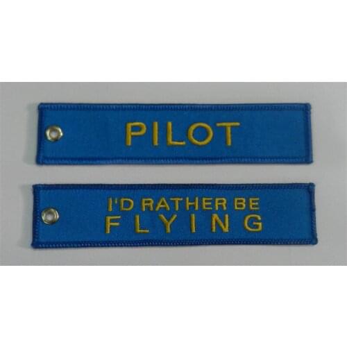 I'd Rather Be Flying Pilot Personalized Embroidered Key Chains