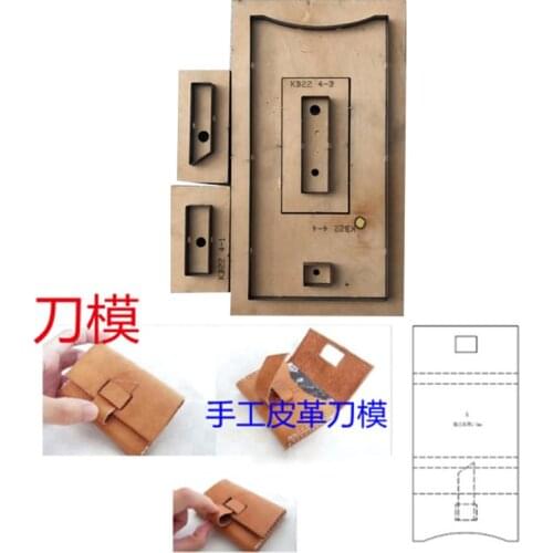 Japan Steel Blade Wood Die for DIY Leather Craft Simple Wallet Card Holder Die Knife Mould Hand Punch Tool