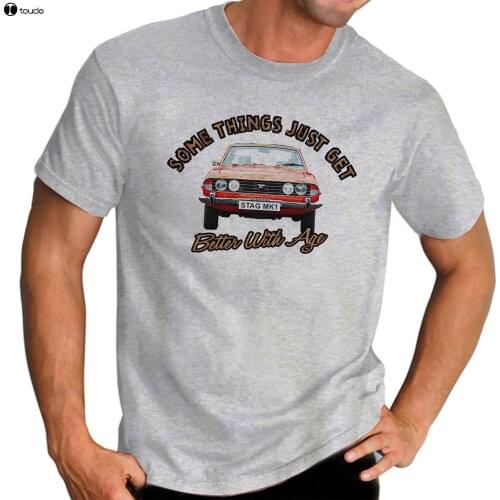 Funny Clothing Casual Short Sleeve Summer Stag Mk 1 Classic Car 1970s Printed on Grey T-Shirt Ideal Gift Tee Shirt