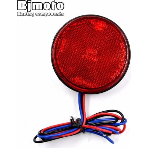 BJMOTO Motorcycle Reflector Tail Brake Turn Signal Light Lamp Round Car/ATV LED Reflectors/Truck Side Warning Lights