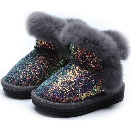 Toddler Girls Boots Kids Shoes Princess Girls Snow Boots Kids Winter With Fur Thick Warm Children Ankle High Boots