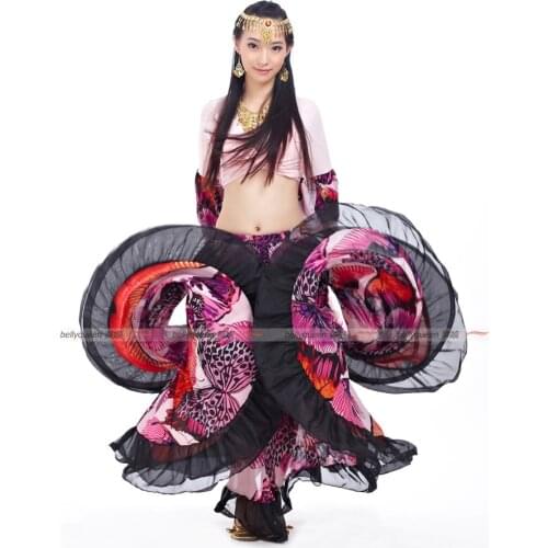 India High quality cheap gypsy belly dance skirts for women big flowers dance costume NMMQB01