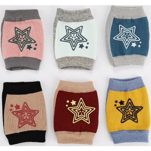1Pair New Toddle Baby Knee Pads Crawling Anti-skid Safety Elbow Cushion Star Children Leg Warmers Kids Kneecap Support Protector