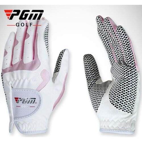 1 Pair of Women Soft Golf Gloves Microfiber Fabric Skid-resistant Golf Gloves Full Hands Practical Protection Mittens D0015